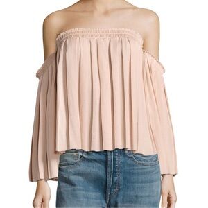 Elizabeth & James Emelyn Off-Shoulder Pleated Top